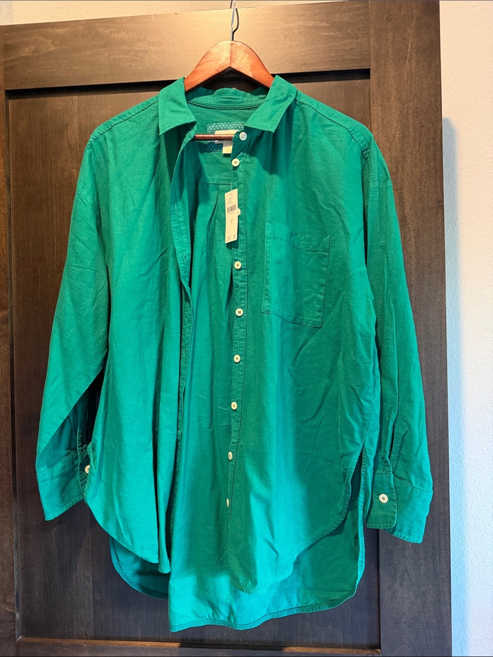 Maeve Emerald Green Button-Down Shirt